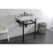 Kingston Brass 30 Carrara Marble Console Sink with Brass Legs, Marble WhiteMatte Black LMS30MBSQ0 - alternate 3